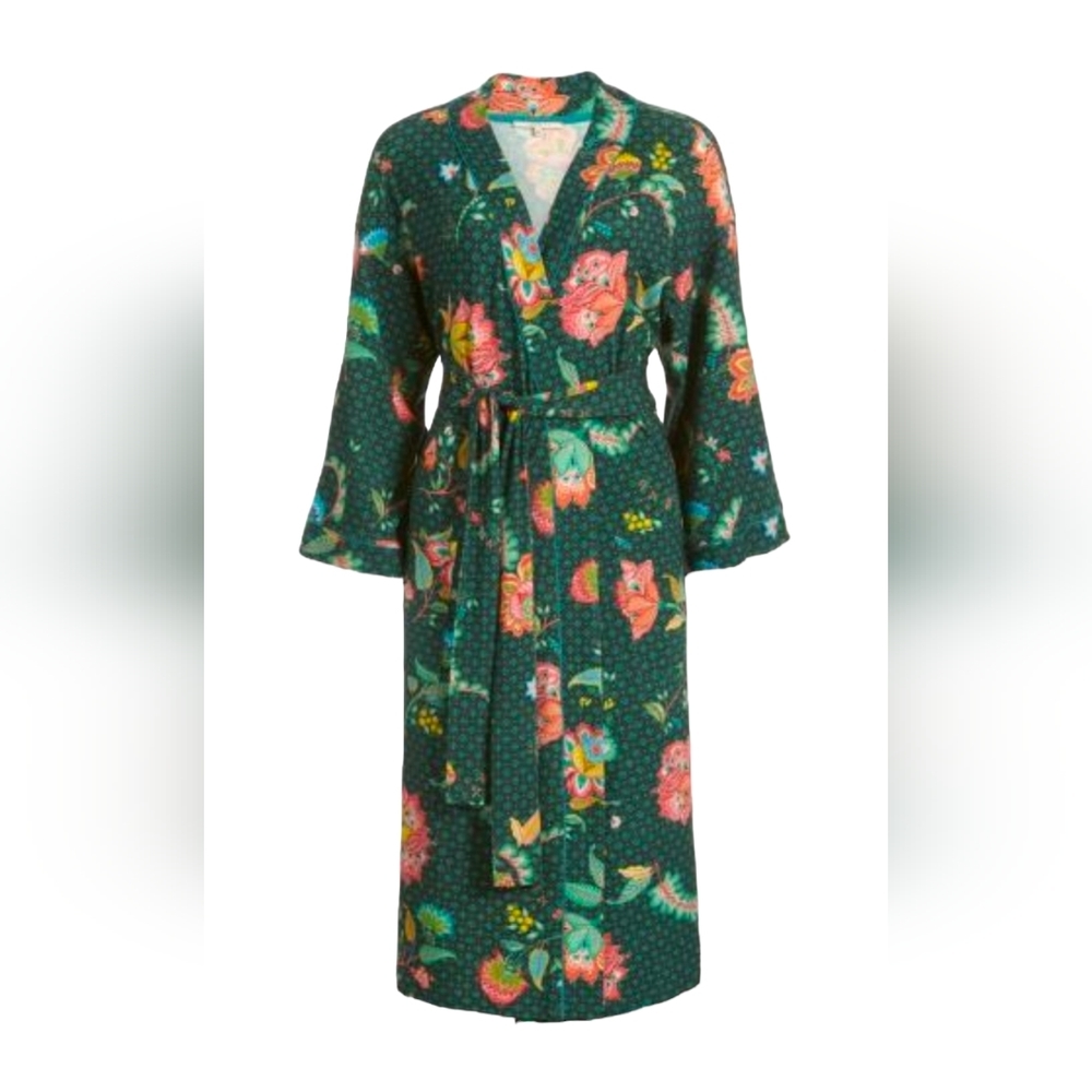 Floral Green Robe with Belt - Women's Intimates & Sleepwear
